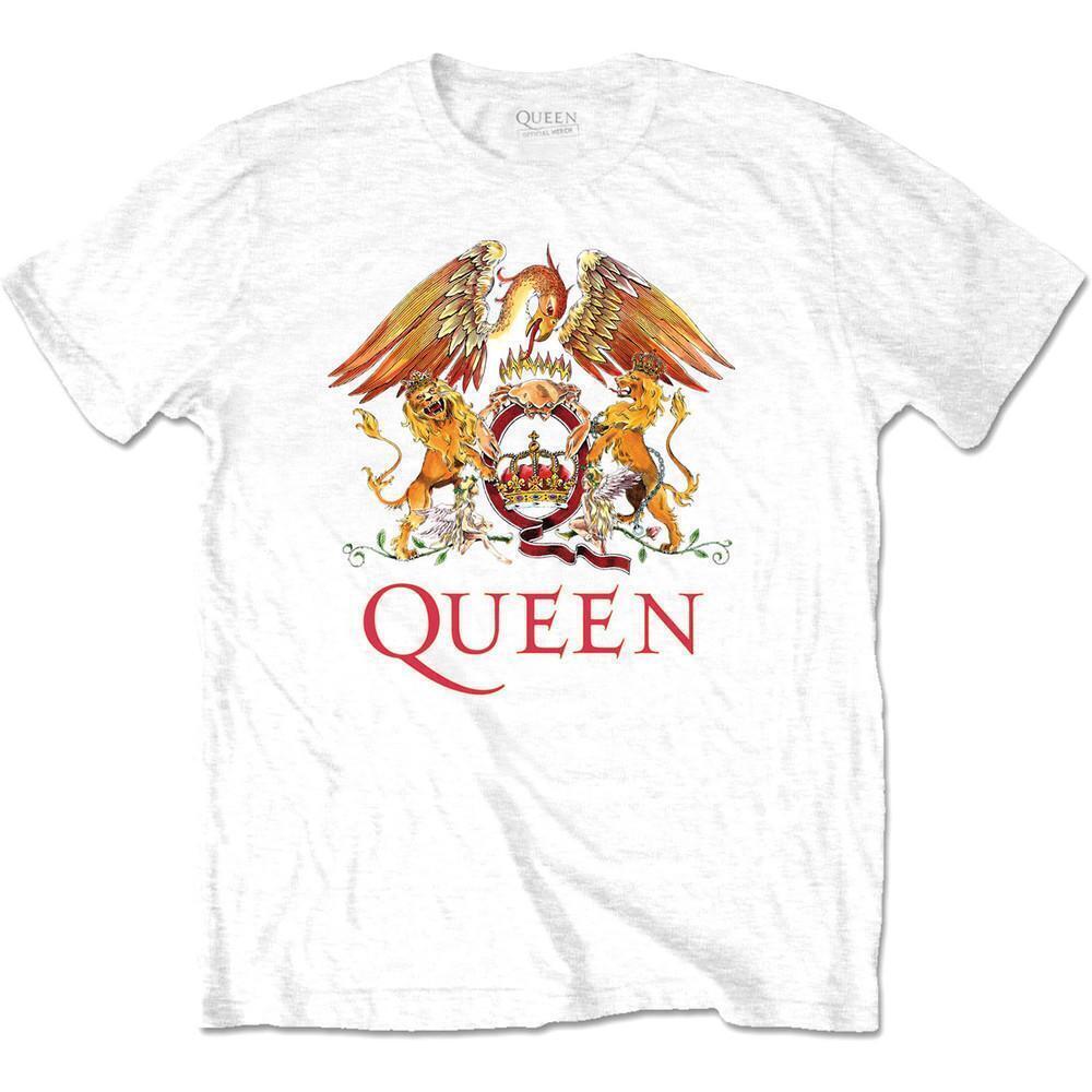 Queen Unisex T Shirt Classic Crest White